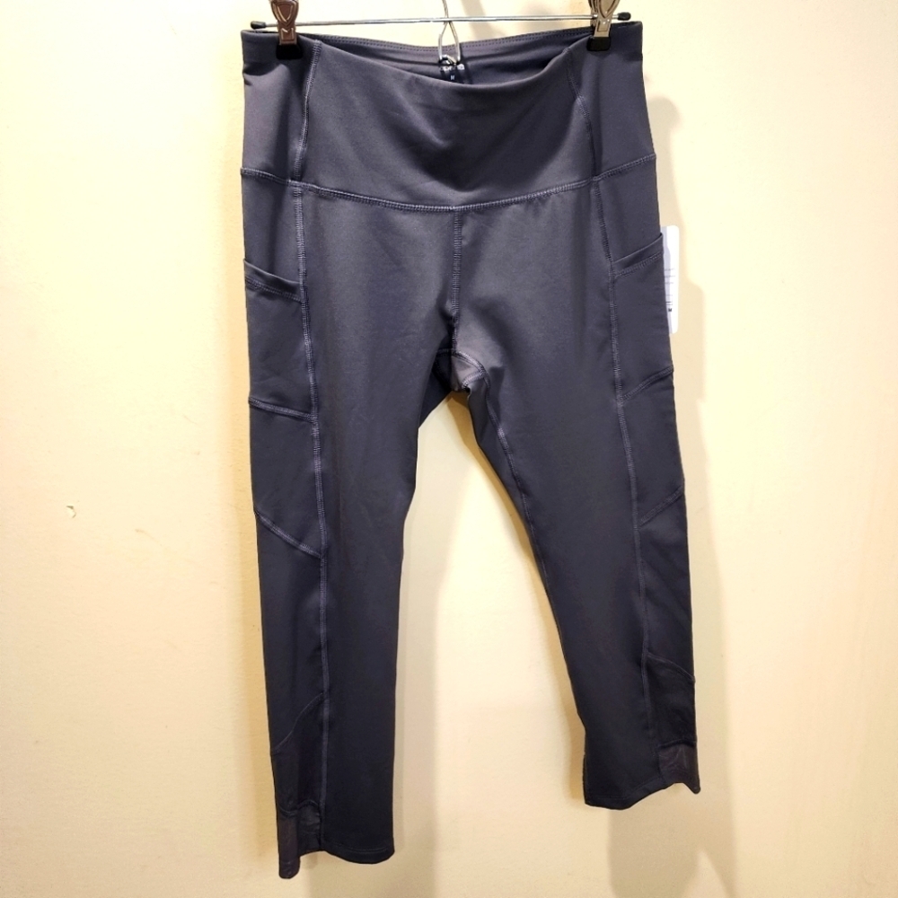 Apana Women's Gray Capri Tummy Control Athletic Leggings size M